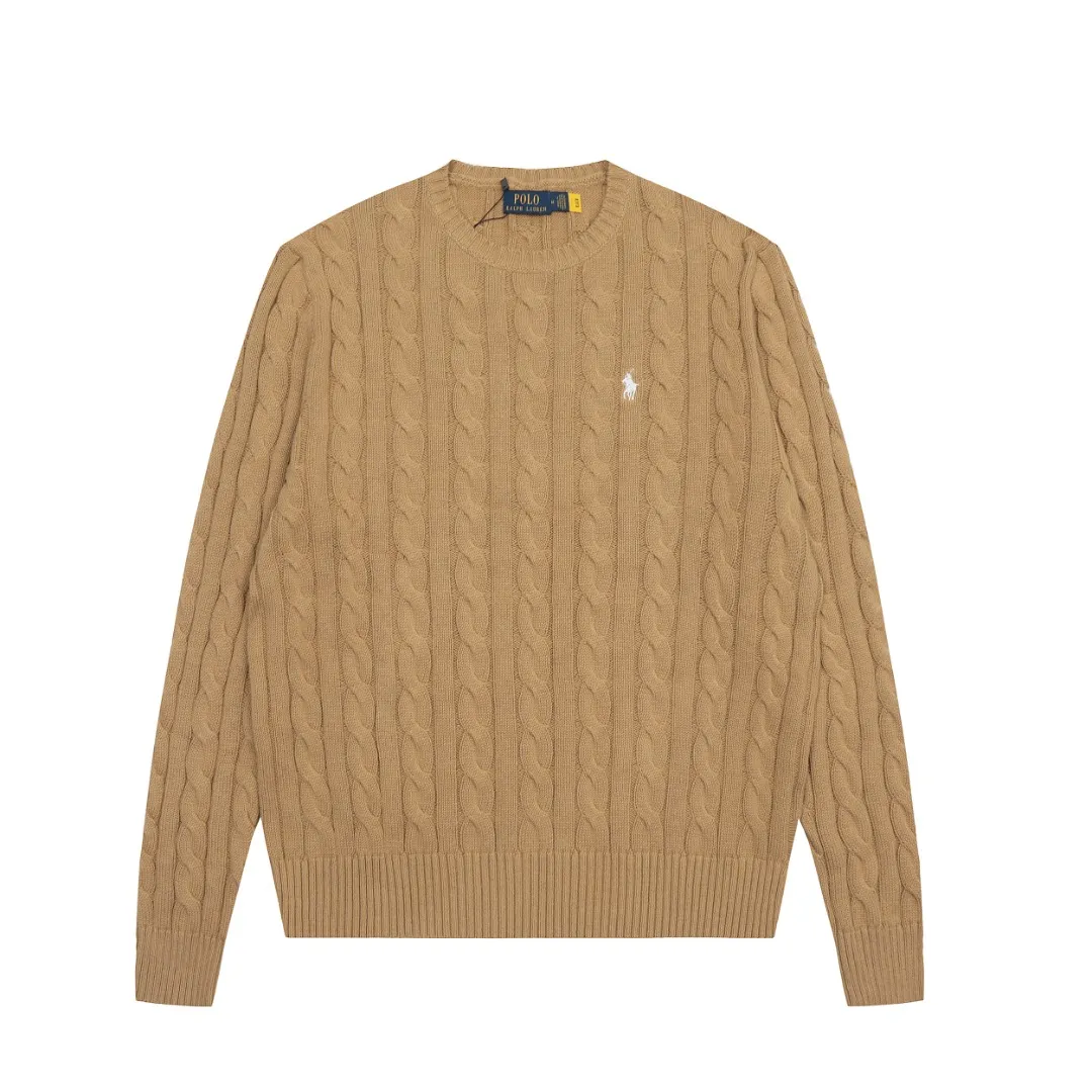 P220 Top quality" Style number: DS012# (not off the shelves all year round) [Ralph Lauren round neck solid color pony embroidered logo twist knitted sweater] ✅Ralph Lauren Ralph Lauren classic basic versatile unisex knitted pullover round neck sweater ✅Main supplier platform live broadcast Wholesale entity Replenish when out of stock Not off the shelf ✅ZP quality 1:1 version Scan the code to enter the GF website Counter quality ✅Detailed quality is the only one in Guangzhou Imported quality cotton yarn, focusing on high-end, cost-effective, good quality needless to say ✅The version is restored to the original order, the maximum size can be worn up to 190 pounds, loose, comfortable and stress-free ✅The upper body is simple and easy to match, ootd must-have style, good-looking clothes are never picky, a must-have in couples' wardrobes.